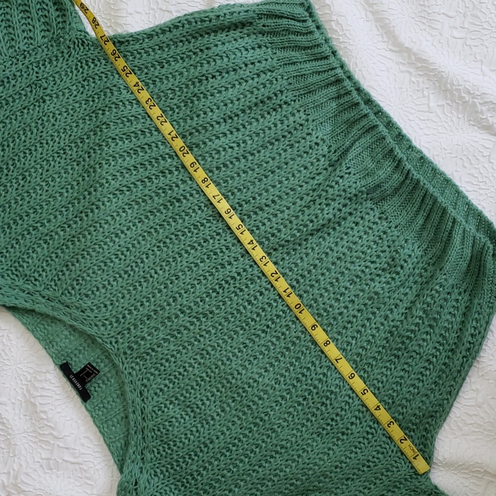 Forever 21 Womens Mint Green Long Sleeve Loose Cable Knit Soft Sweater Sz M - Picture 11 of 16